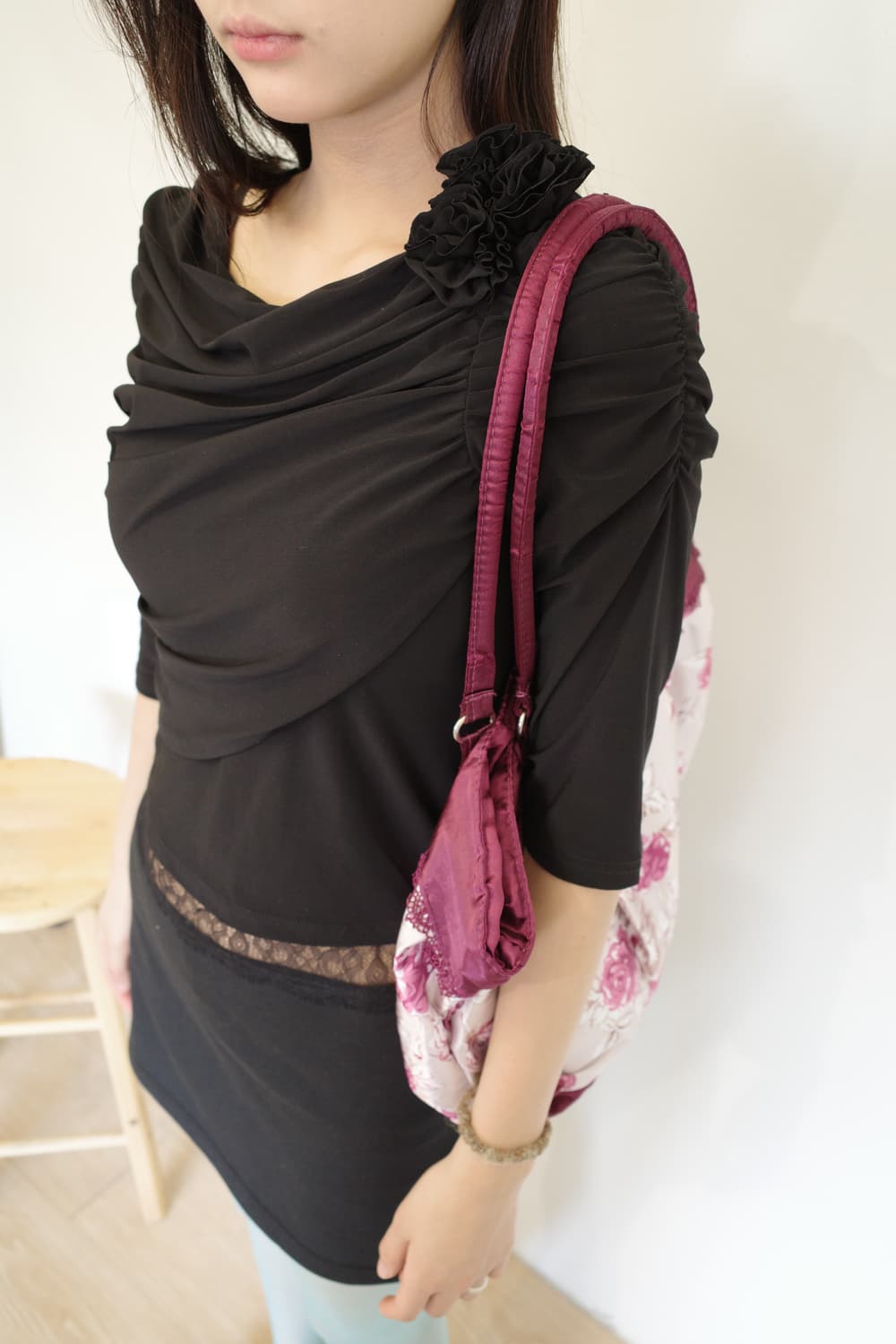 flower shirring T-shirt 상품이미지2