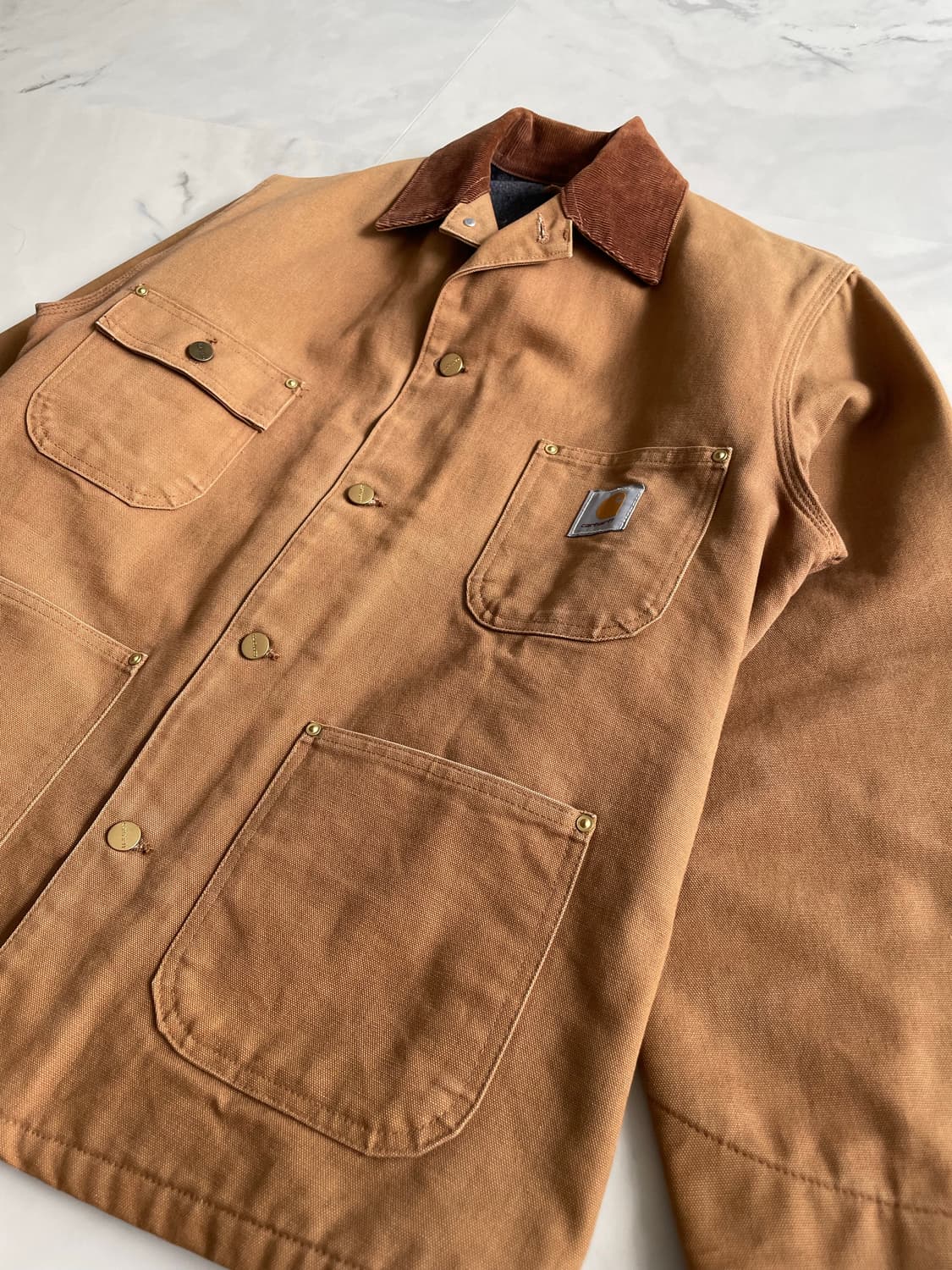 90s 빈티지 칼하트 블랭킷 라인드 덕 초어 자켓 C01 BRN 상품이미지2