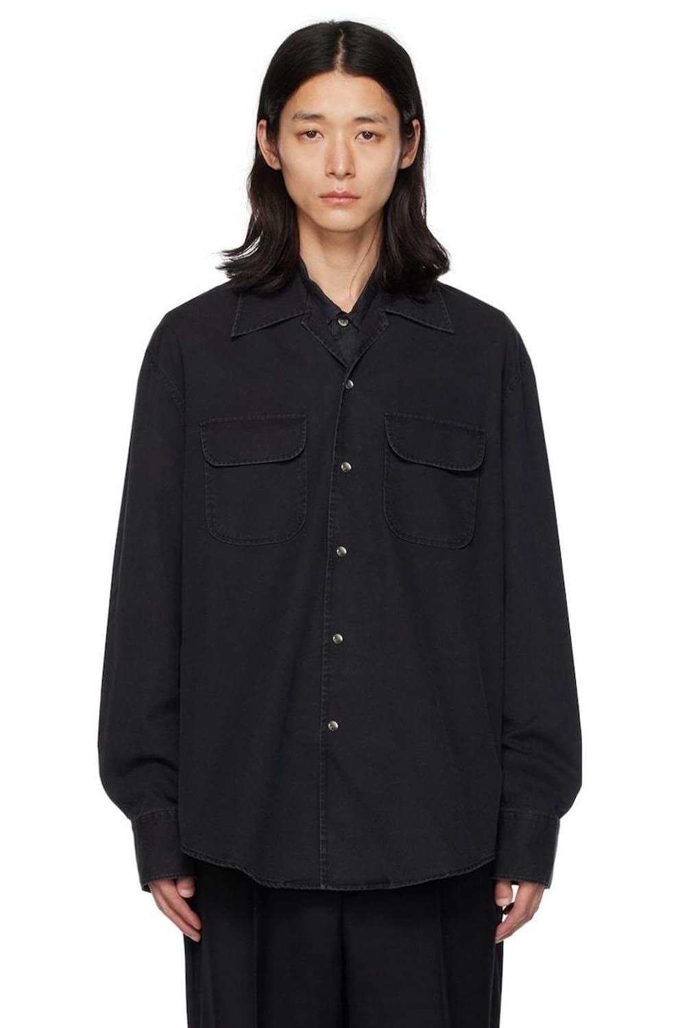 새제품) 아워레가시 테크울 포코 셔츠 자켓 블루그레이 50 상품이미지4