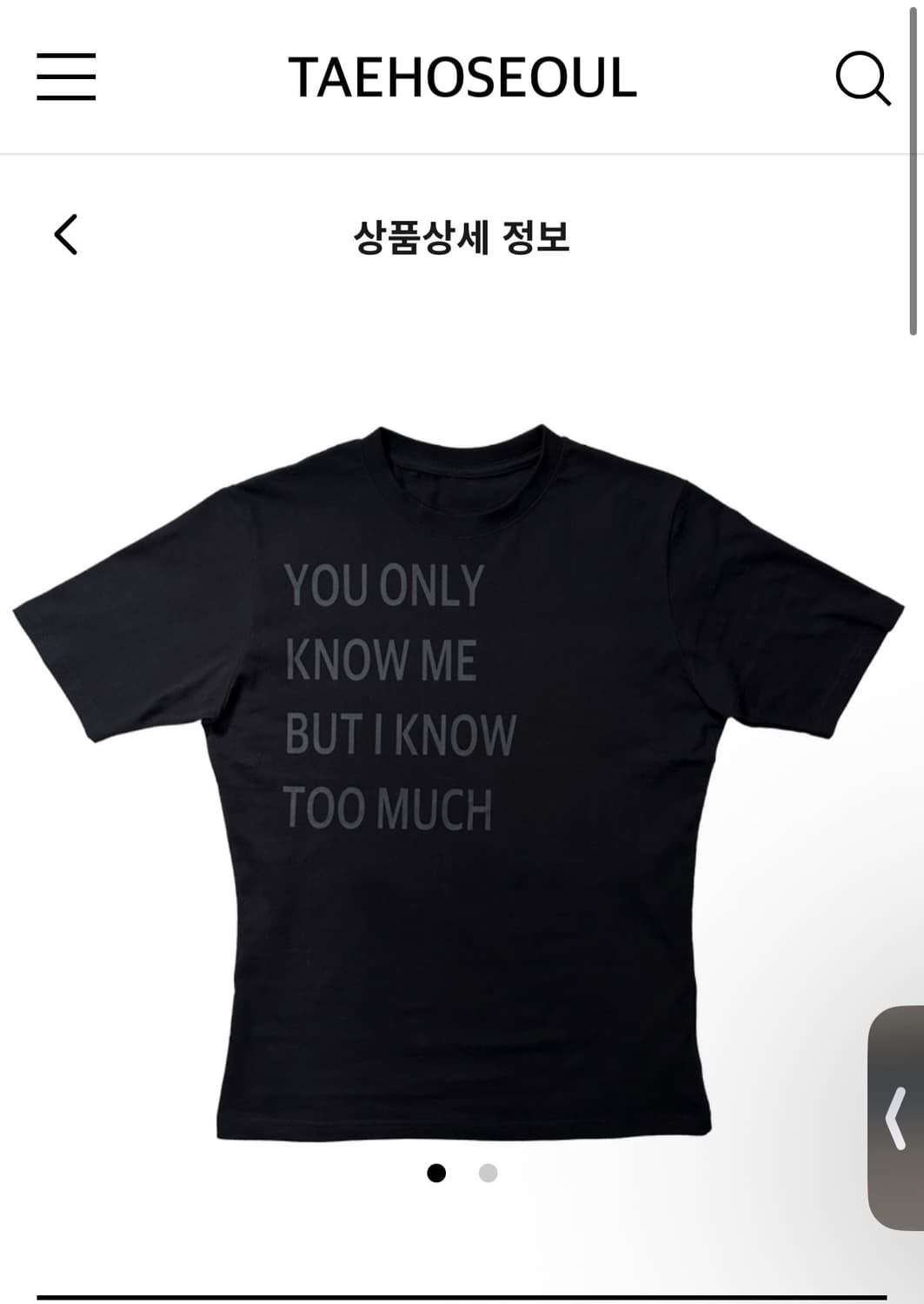 태호서울 티셔츠(m) 상품이미지1