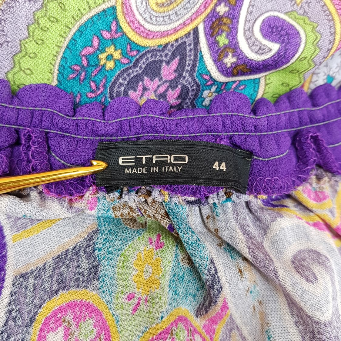 에트로 페이즐리 패턴 브이넥 셔링 원피스 IT44사이즈 상품이미지5