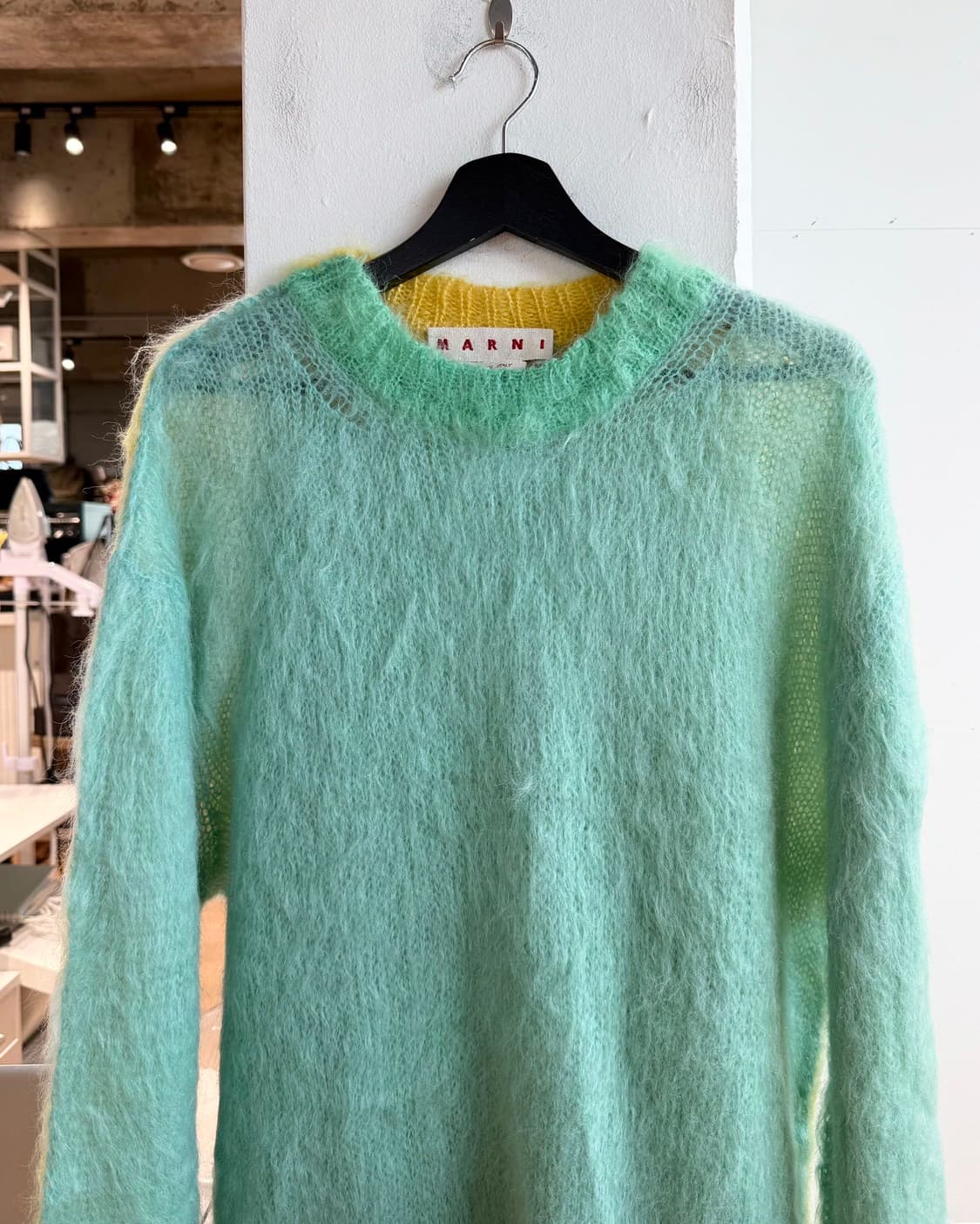 마르니 x 정윤기 민트 옐로우 브러시드 모헤어 니트  상품이미지3