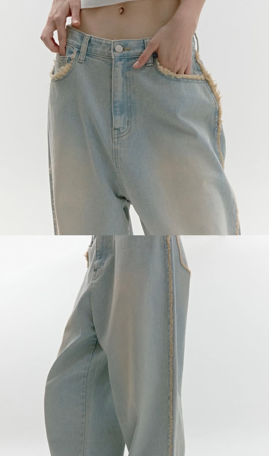 소프트서울 Damage Washing Pants Light Blue 상품이미지2