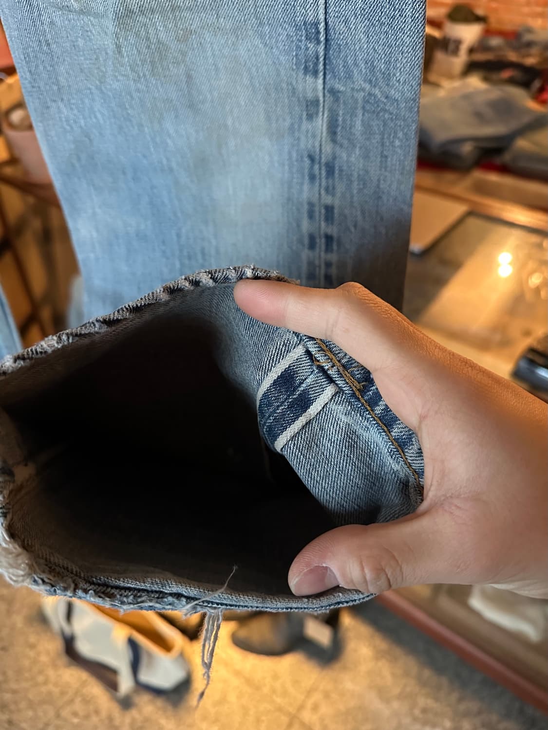 70s USA 빈티지 리바이스 501 66후기 셀비지 데님 팬츠 상품이미지4