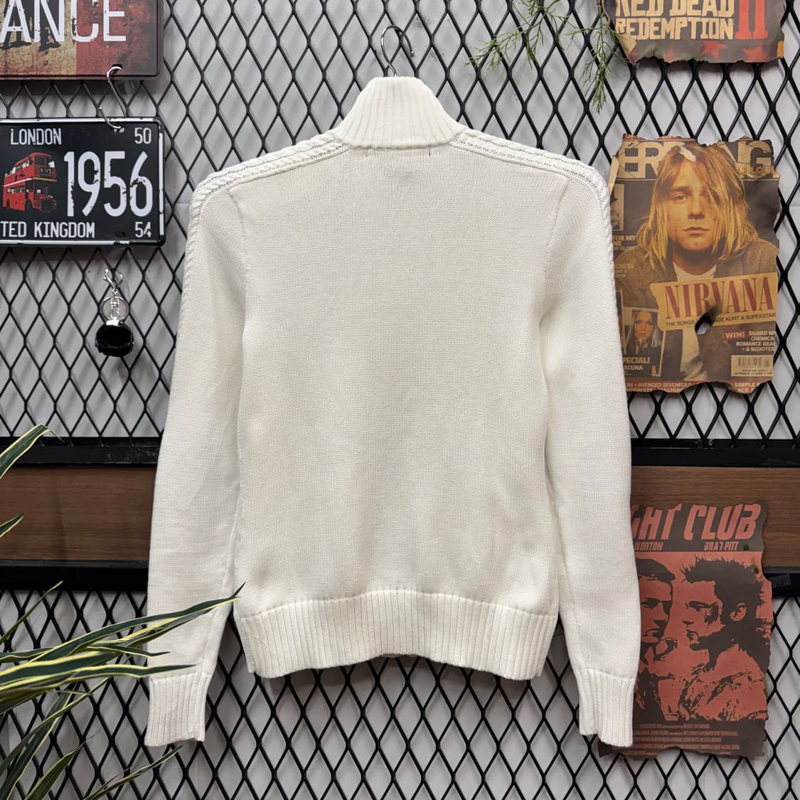 폴로 랄프로렌 하이넥 집업 핑크 포니 로고 포인트 화이트 상품이미지2