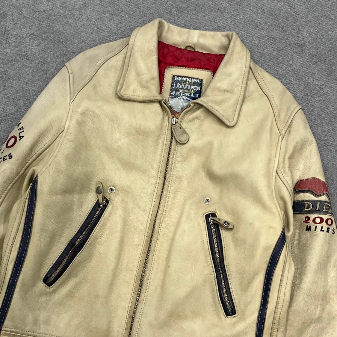 디젤 90s 레더 바이커 라이더 자켓 상품이미지2