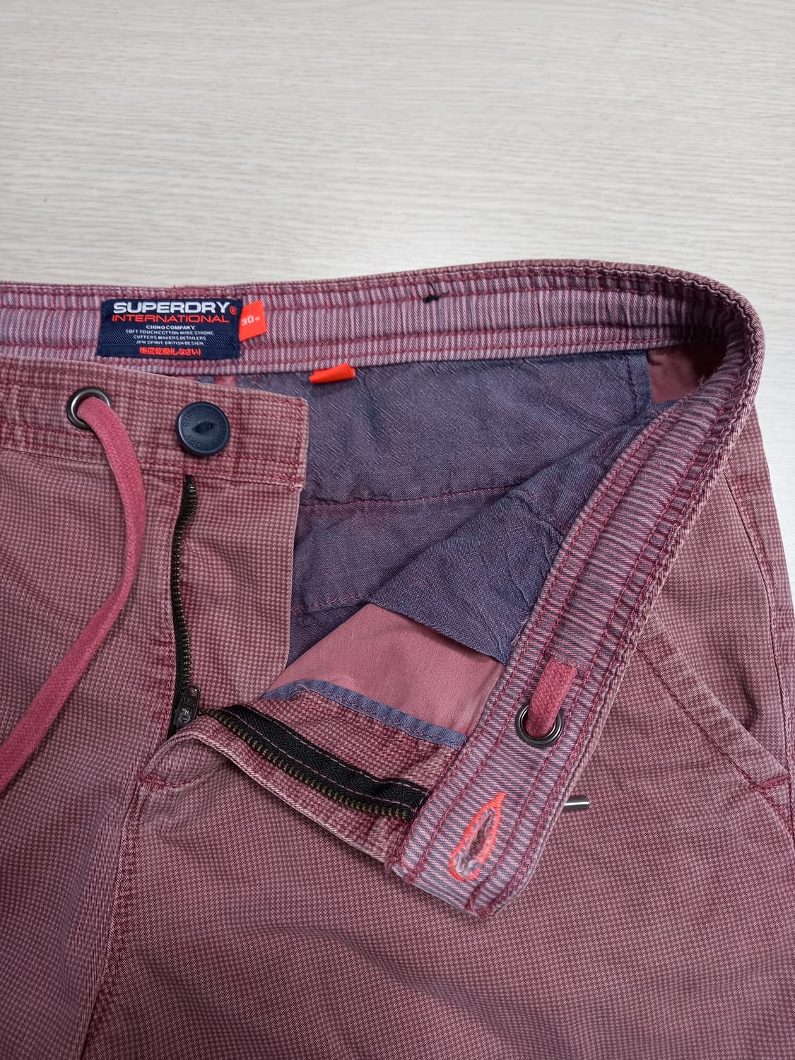 33 SUPERDRY 스판 치노 반바지 버건디 33-461 상품이미지5