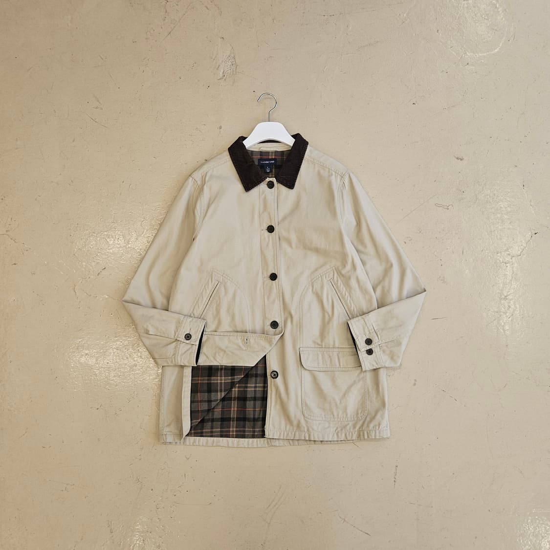 Lands' end 랜즈엔드 커버올 자켓 워크 자켓 베이지 우먼 프리 상품이미지2