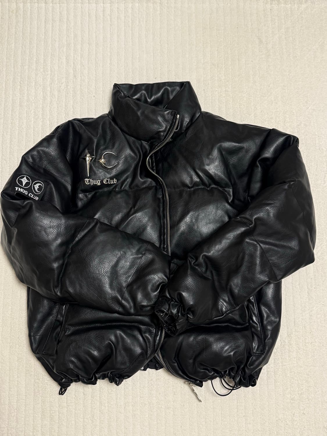 떠그클럽 패딩 레더 퍼퍼 자켓 블랙 2사이즈 상품이미지2