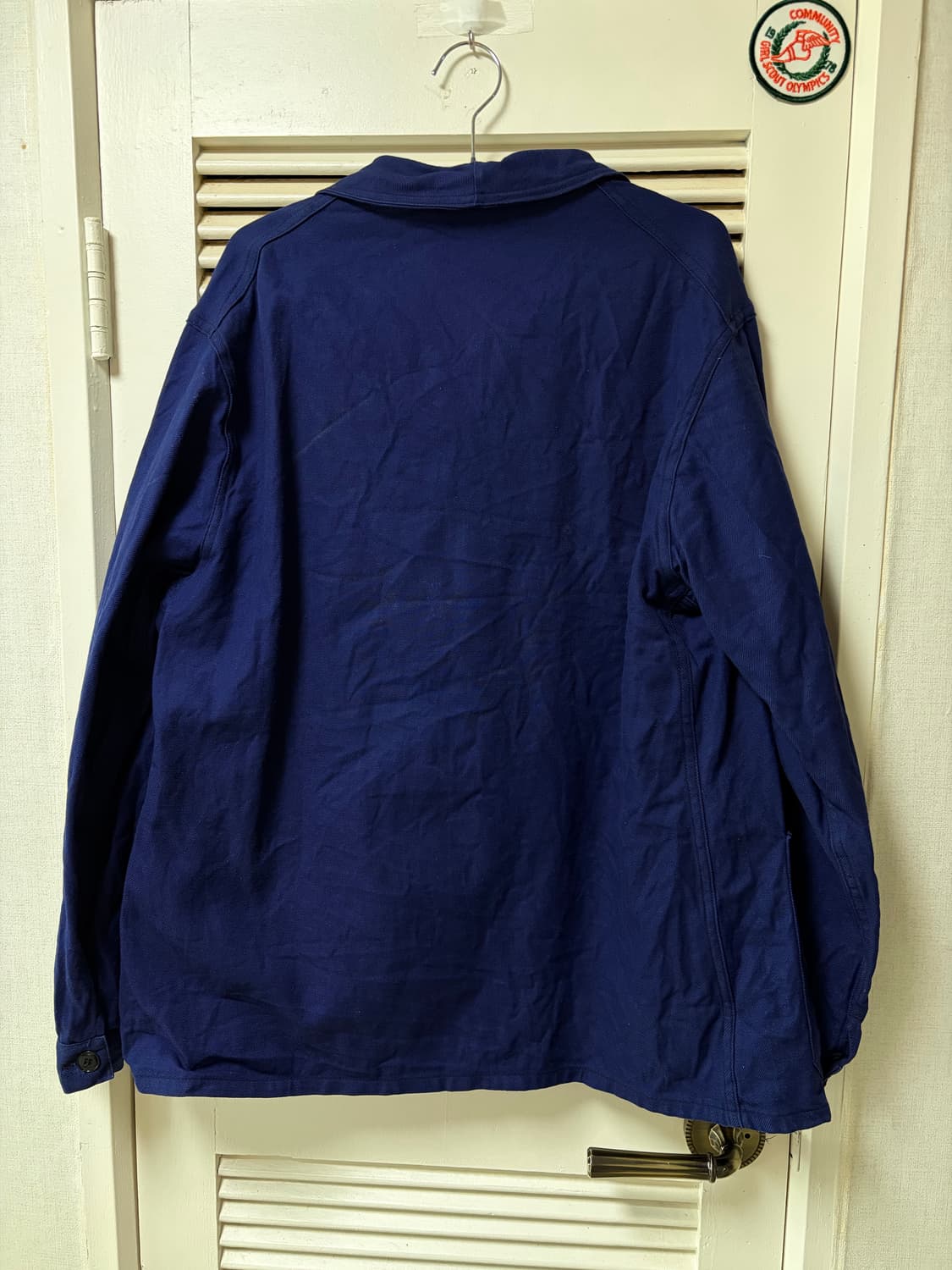 50~60s 프렌치 워크 자켓 둥근카라 코튼 상품이미지2