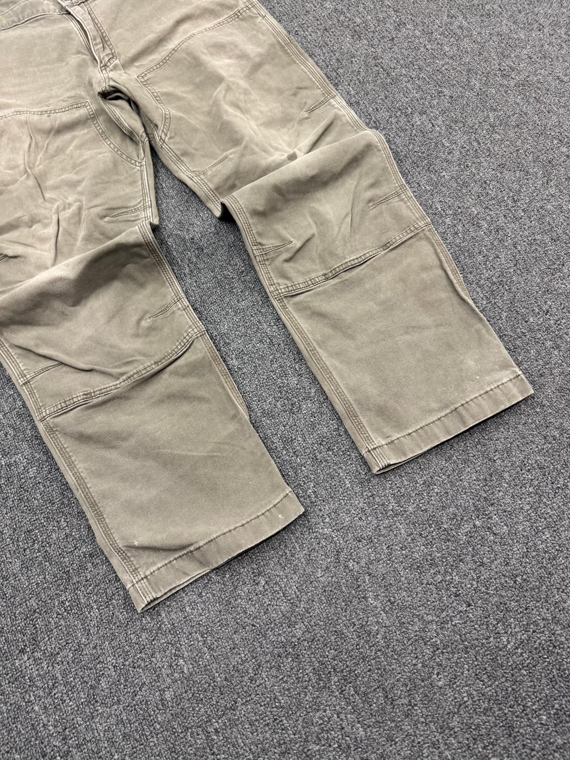 36)칼하트 빈티지 모스그린 더블니 워크팬츠 상품이미지4