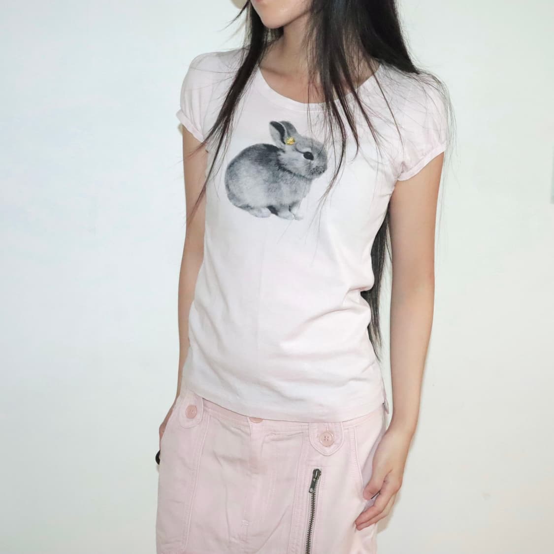 Cutie bunny 🐇 baby pink tee 상품이미지3