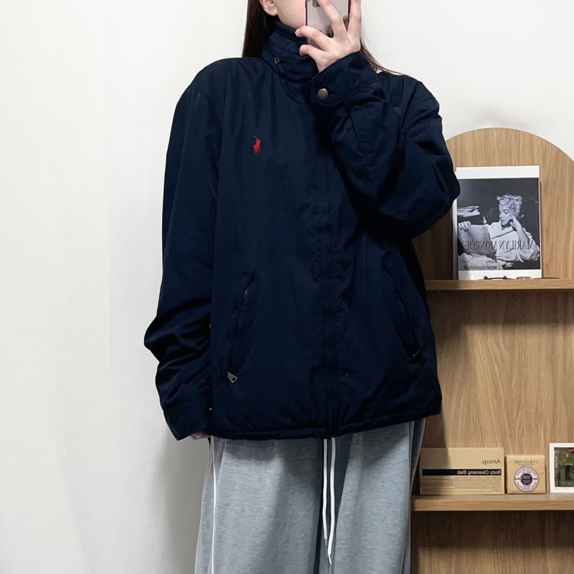 [정품] 폴로 딥네이비 / 레드포니 안감기모 점퍼 [ L ] 상품이미지3