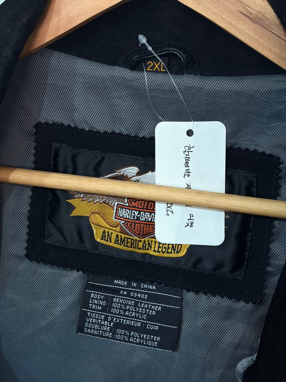 J16 할리데이비슨 피그 스웨이드 레더 자켓 2XL 상품이미지5