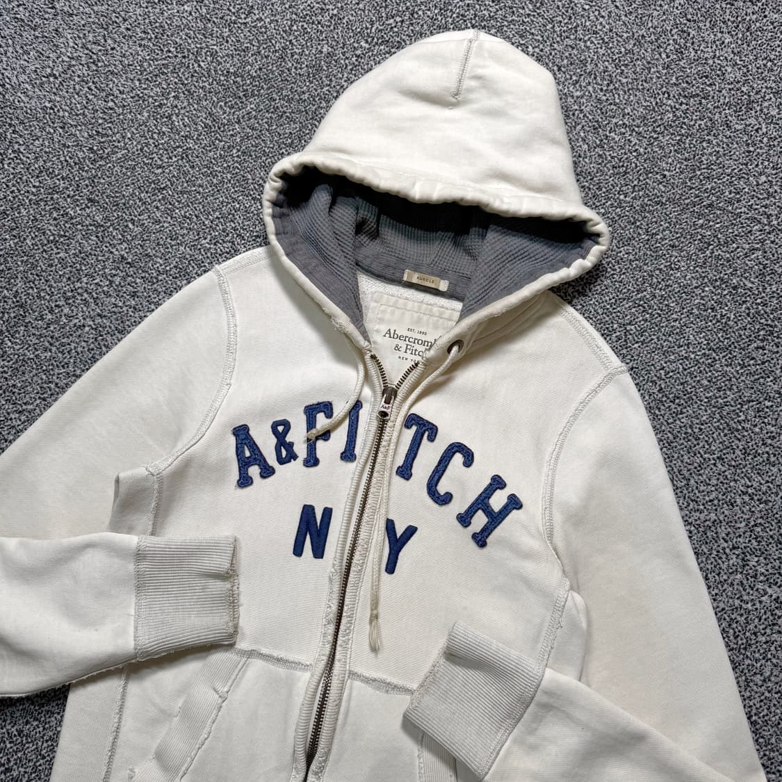 Name : 아베크롬비 스펠아웃로고 빈티지데미지 후드집업 :) 상품이미지2