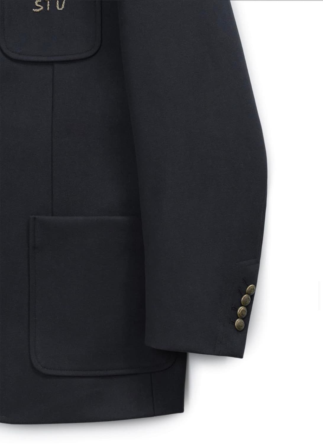 Stu 3버튼 울 핸드 스티치 블레이져 네이비 새상품 상품이미지6