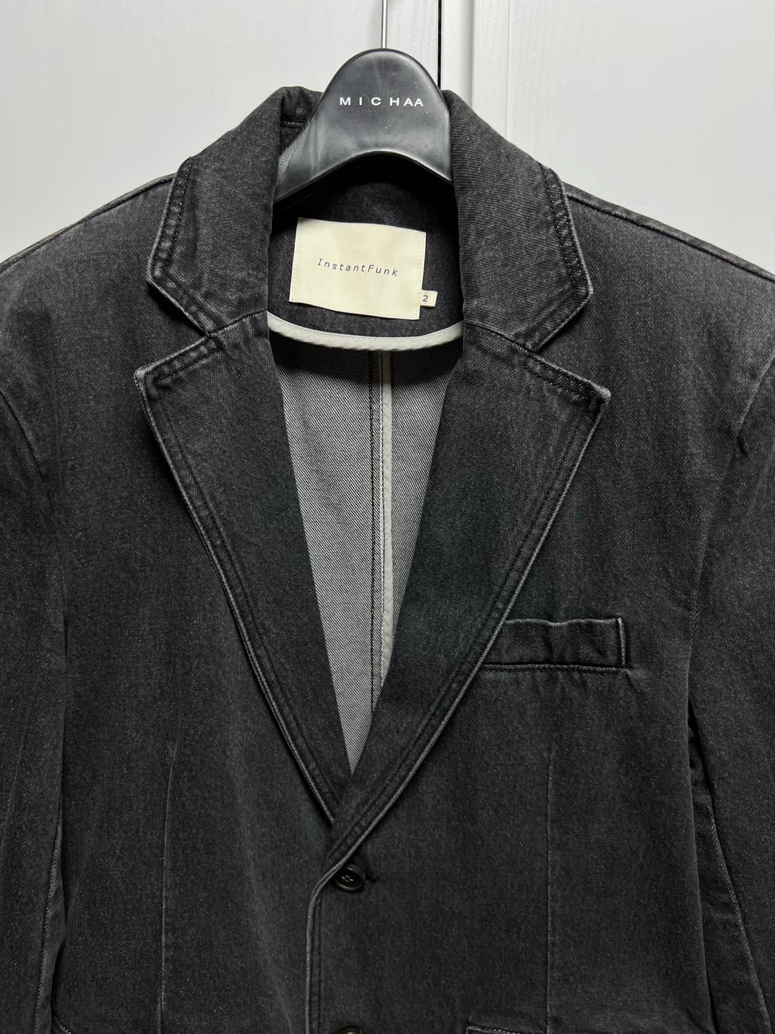 인스턴트펑크 블랙 데님자켓 청자켓 흑청 상품이미지3