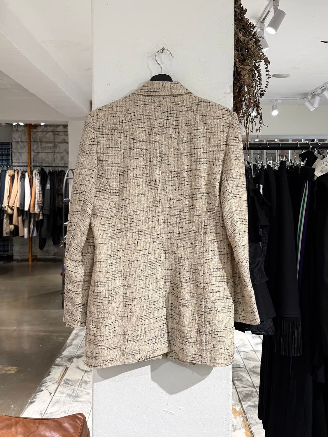 셀린느 베이지 트위드 레인 울 블렌드 블레이저 자켓 상품이미지6