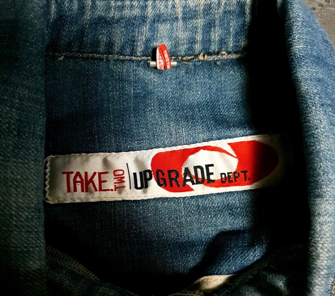 TAKE TWO Y2K 빈티지 디스트로이드 금장자수 데님자켓 (M) 상품이미지5