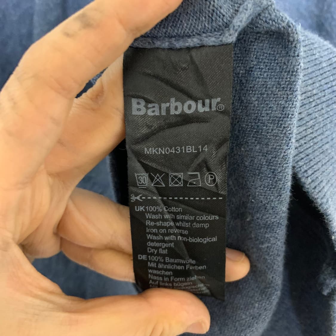 바버 빈티지 브이넥 니트 네이비 M 남성 긴팔 니트 상품이미지4