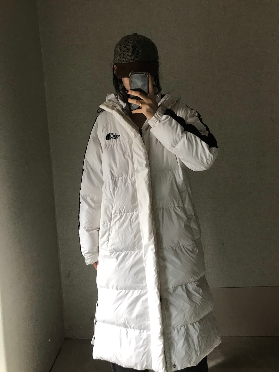 노페 화이트 롱패딩 상품이미지2