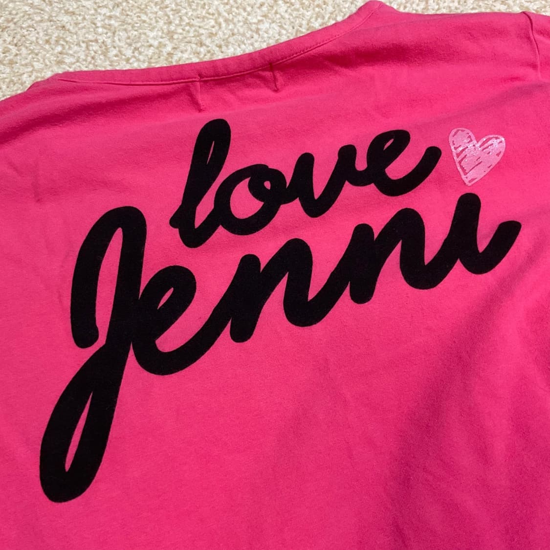 JENNI 긴팔 티셔츠 하트 프린팅 글리터 핫핑크 니혼진 갸루 펑크  상품이미지6