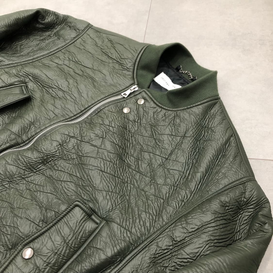 드리스반노튼 크링클 봄버 집업 자켓 L 상품이미지3