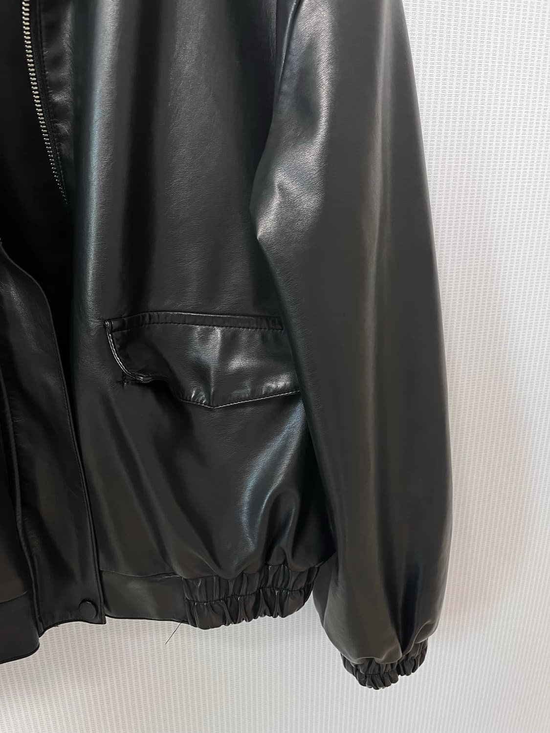 UNUM 언유즈얼마켓 워싱 레더 블루종 자켓  상품이미지6