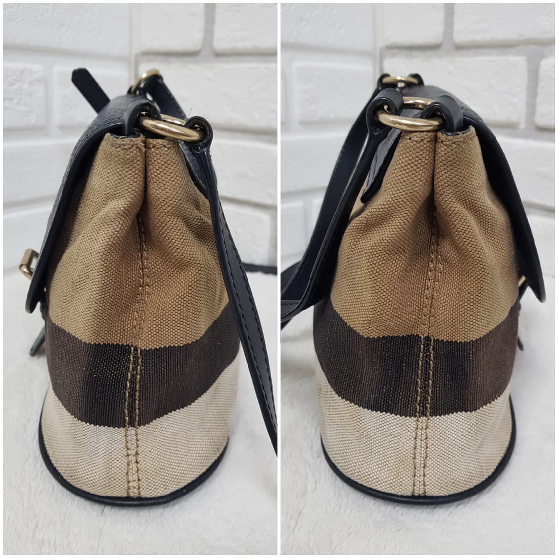 [정품] 버버리 캔버스 스트라이프 크로스백 상품이미지4