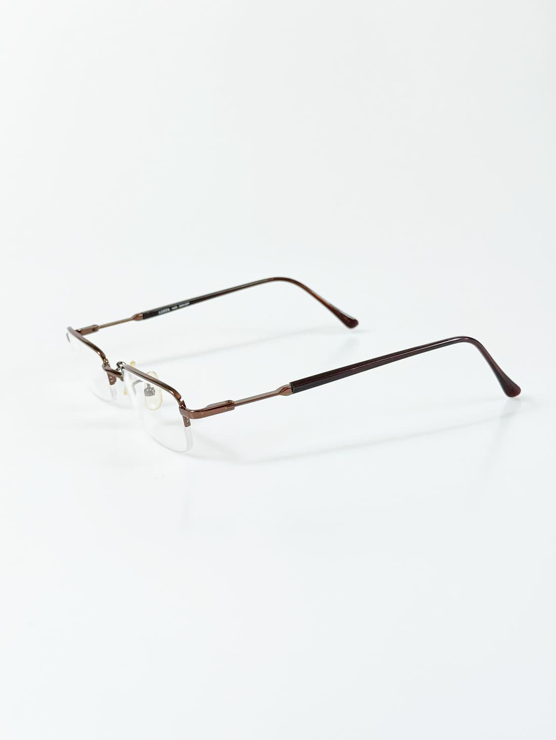90s LOZZA 브라운 메탈 스퀘어 반무테 빈티지 안경 상품이미지3