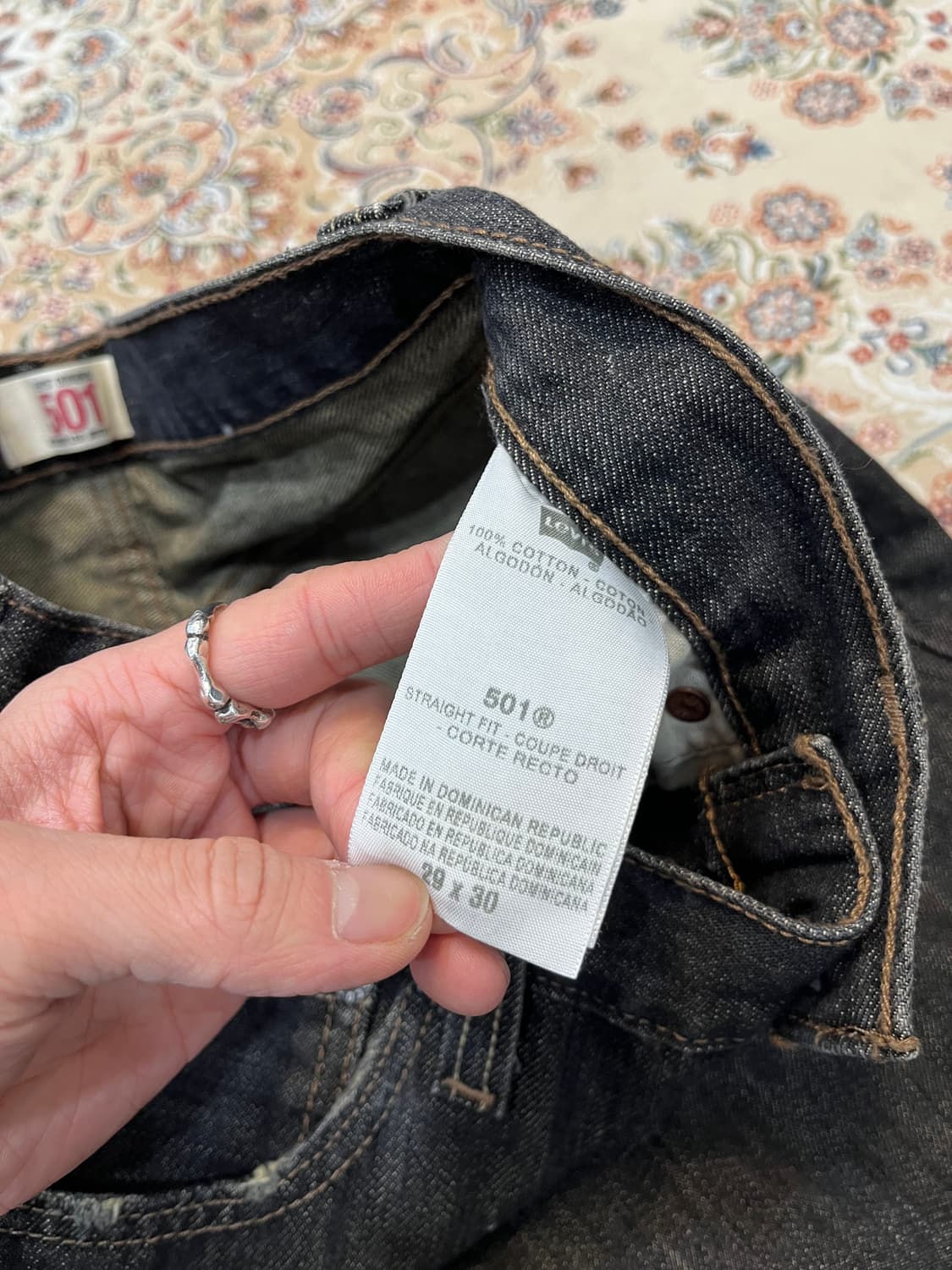 리바이스 501 흑청 데님팬츠 바지 상품이미지7