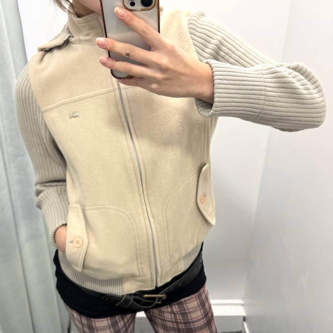 라코스테 베이지 모 니트집업 상품이미지2