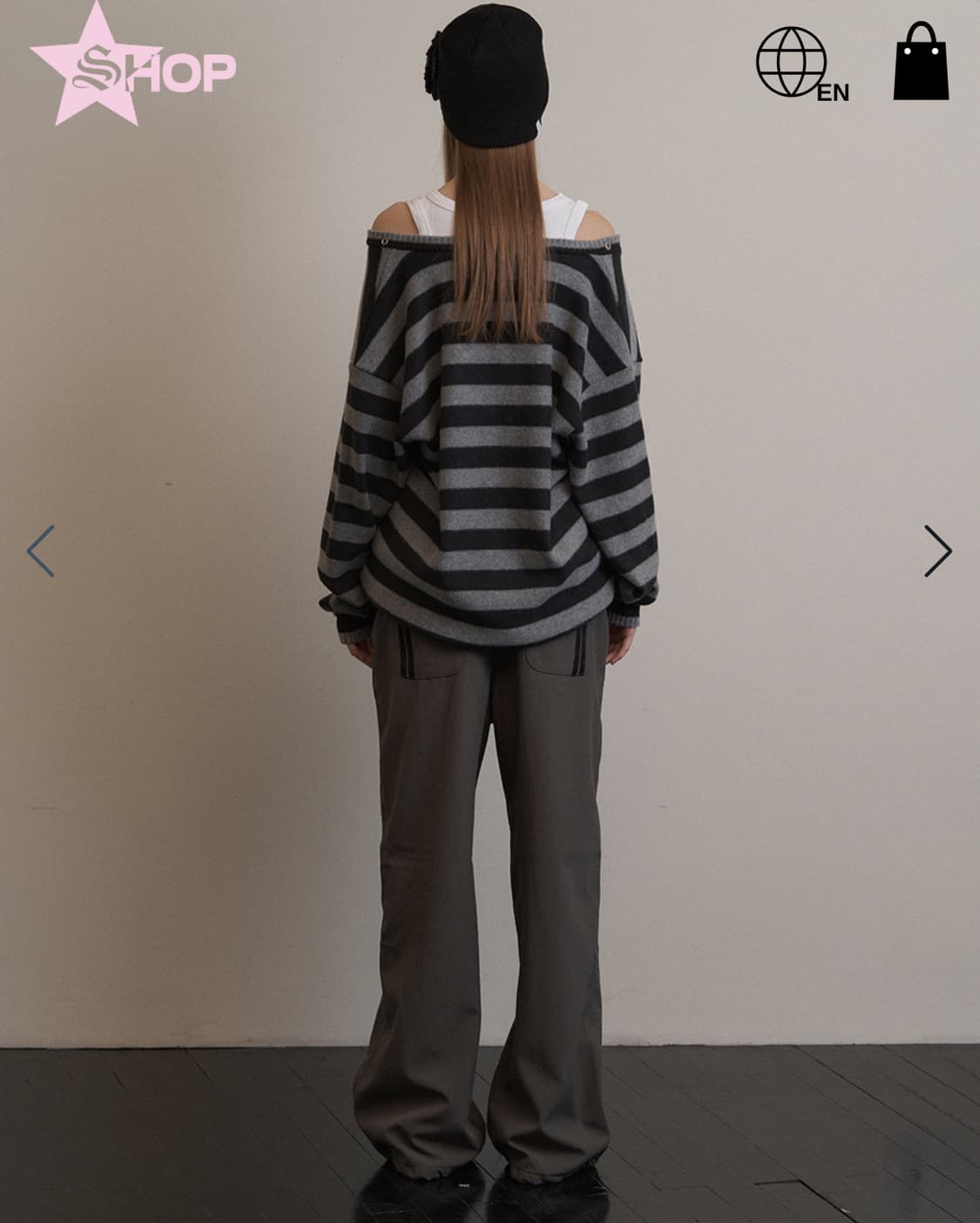 셋업이엑스이 STRIPE V-NECK MTM / BLACK 상품이미지3