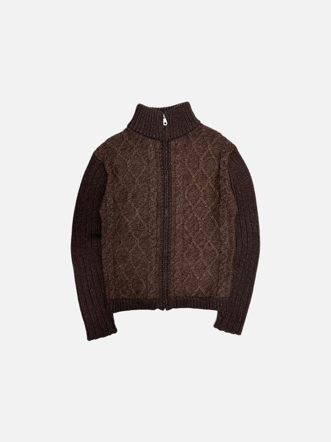 꽈배기 니트 집업 자켓 일본빈티지 상품이미지1