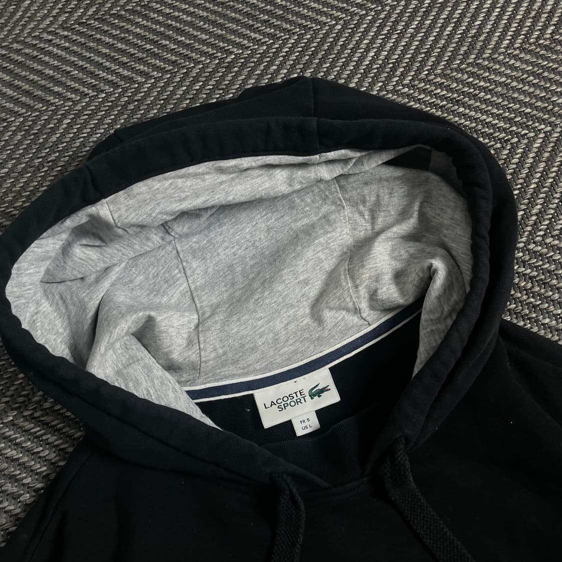 라코스테 자수로고 블랙 미니멀 후드 티셔츠y 3507 상품이미지5