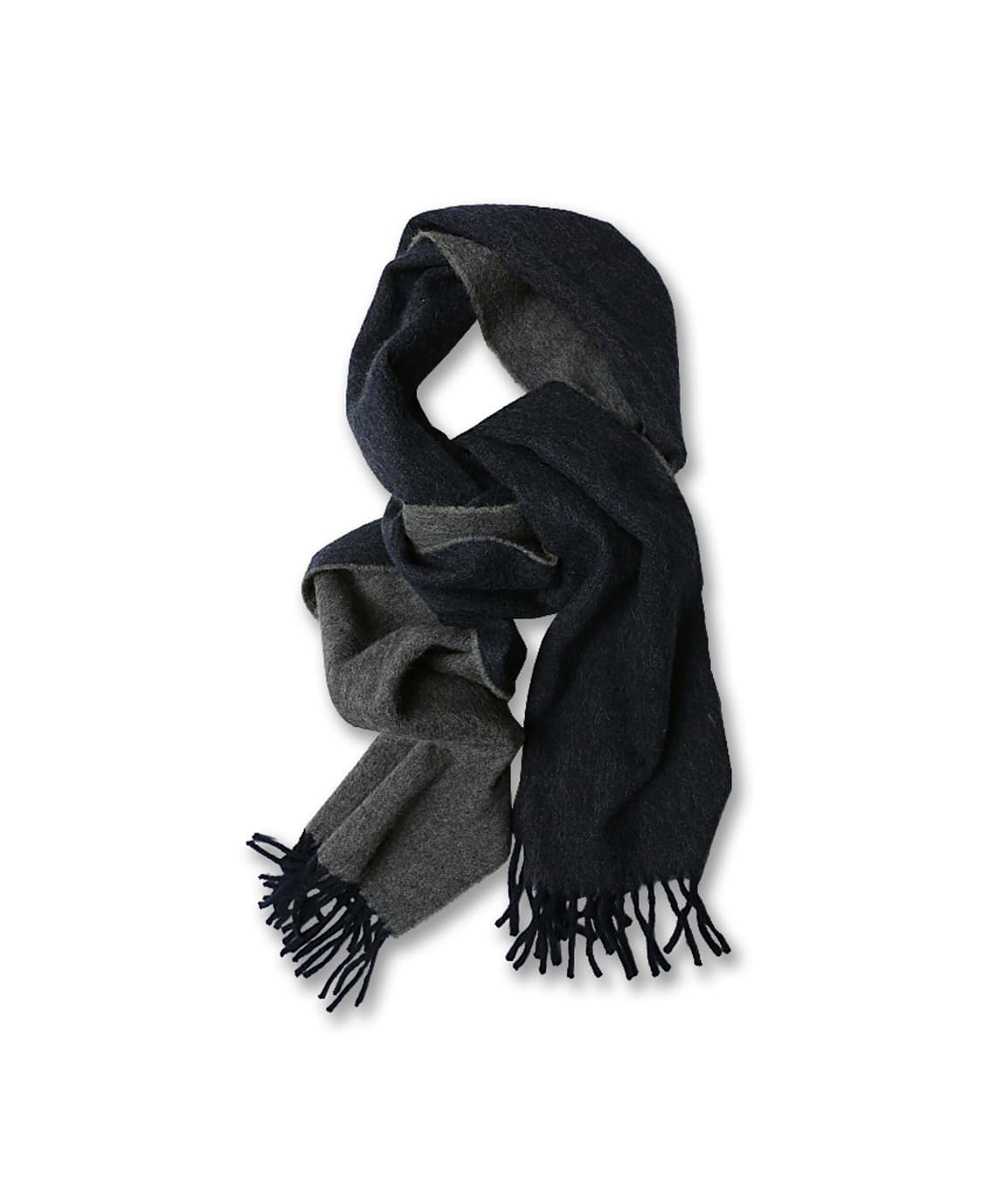 드레익스 [Drake's] 스코틀 미드그레이 & 네이비 리버시블 머플러 상품이미지1