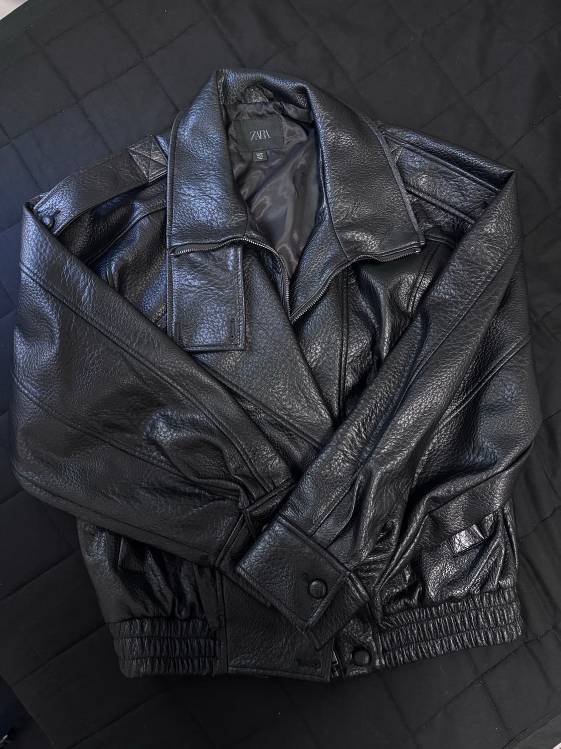 자라 페이크 레더 자켓 생로랑st S사이즈 상품이미지2