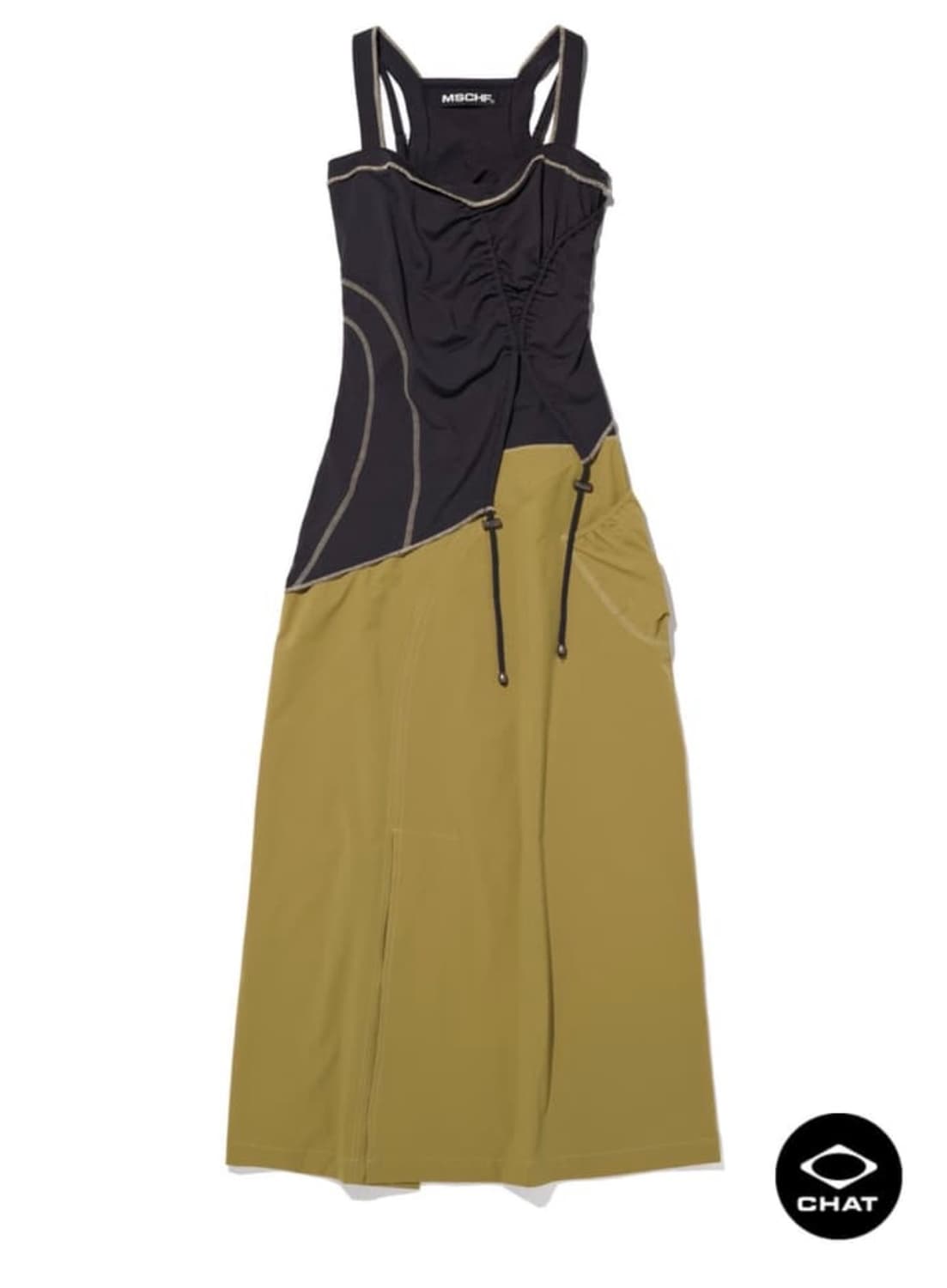 미스치프 레이어드 원피스 블랙/올리브 m 상품이미지4