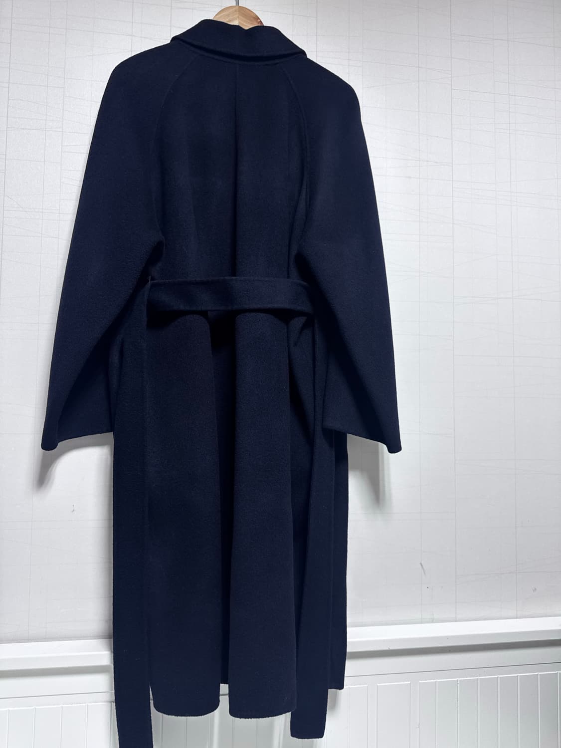 에프터먼데이 히든 버튼 벨트 코트 네이비 상품이미지3