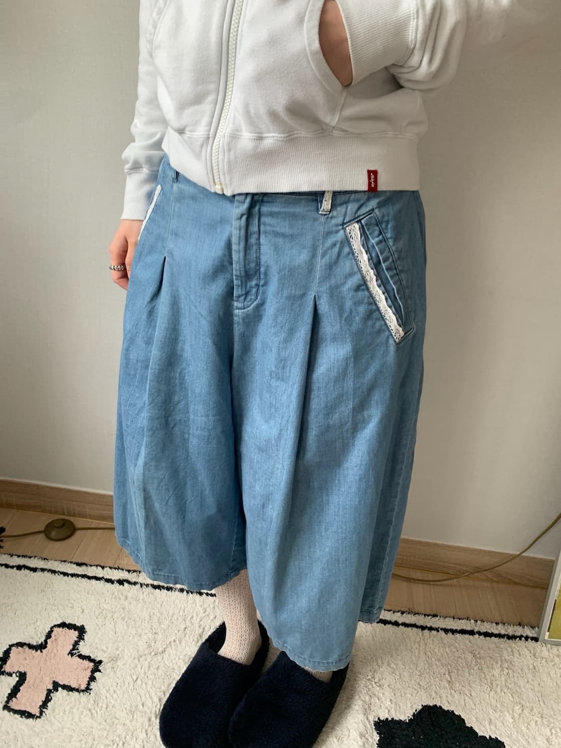 superhakka, lace burmuda pants 상품이미지3