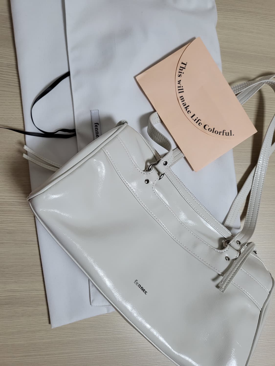 페넥 레디 더플 숄더백 크림 새상품 상품이미지4