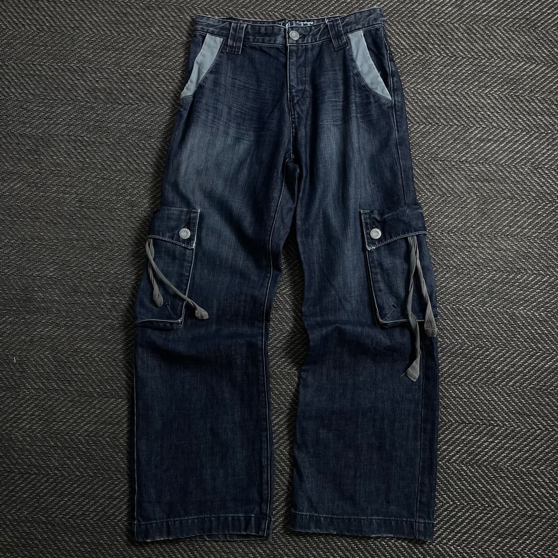빈티지 y2k 데님 퍼티그 카고 팬츠 y 4123 상품이미지2