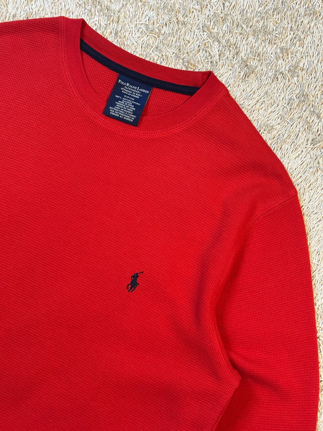 폴로 랄프로렌 와플 니트 롱슬리브 긴팔 레드 상품이미지2