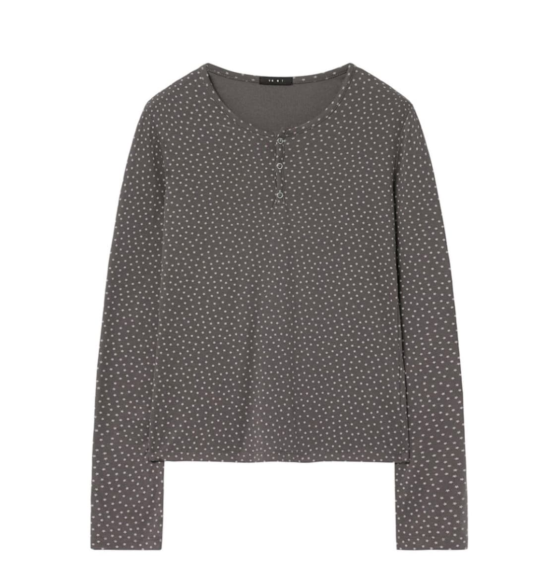 바니쉬먼트 스타 버튼 슬림 티셔츠 챠콜 상품이미지1