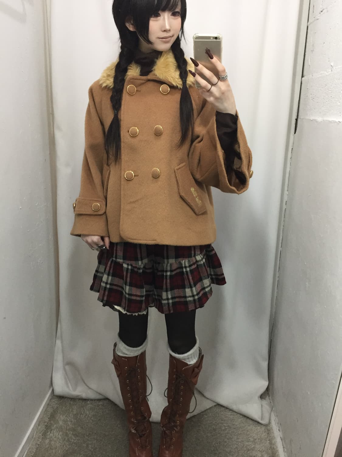 라떼 체크 코디 🍩 상품이미지1