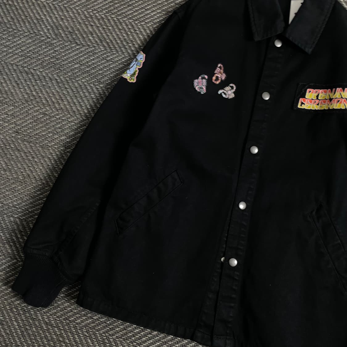 오프닝 세레모니 빅로고 블랙 박시핏 워크 자켓 o 3861 상품이미지5