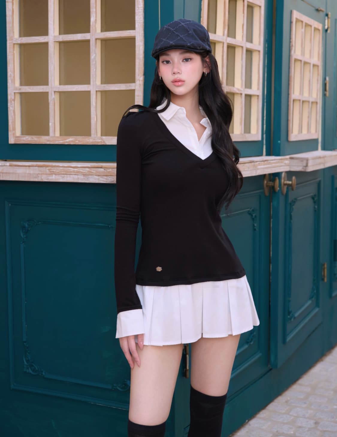 카인다미 플리츠 셔츠 원피스 상품이미지2