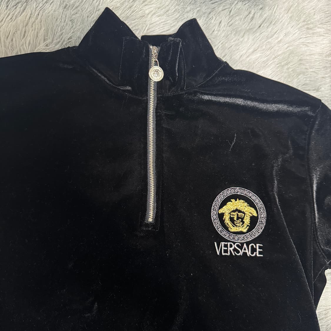 90s 베르사체 빈티지 벨벳 자수 벨로아  여성 M사이즈  상품이미지2
