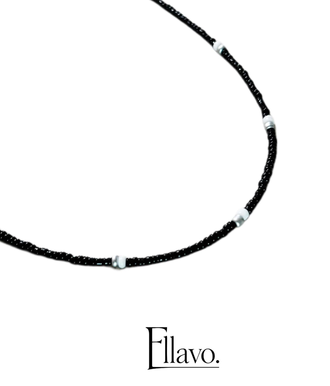 Ellavo simple black beads necklace 상품이미지1