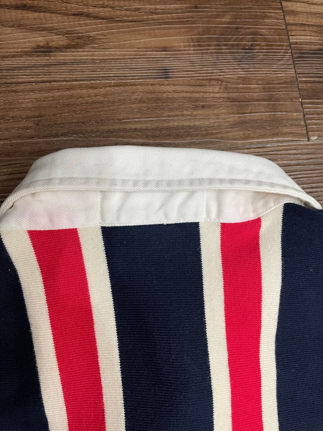 90s~00s 폴로 랄프로렌 스트라이프 럭비티 레드 네이비 상품이미지10